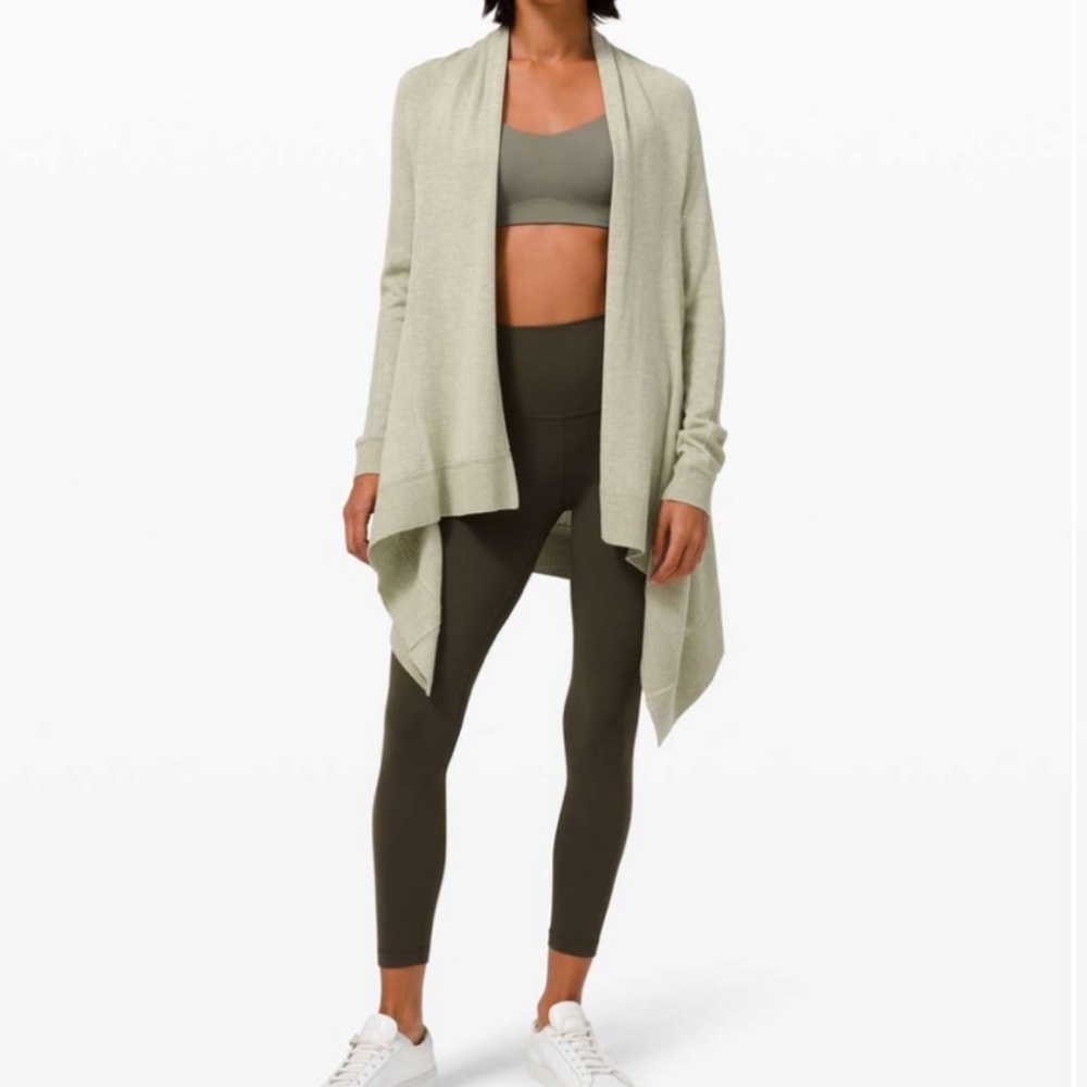 Lululemon CASHLU KNIT WRAP Heathered Rosemary Green M/L